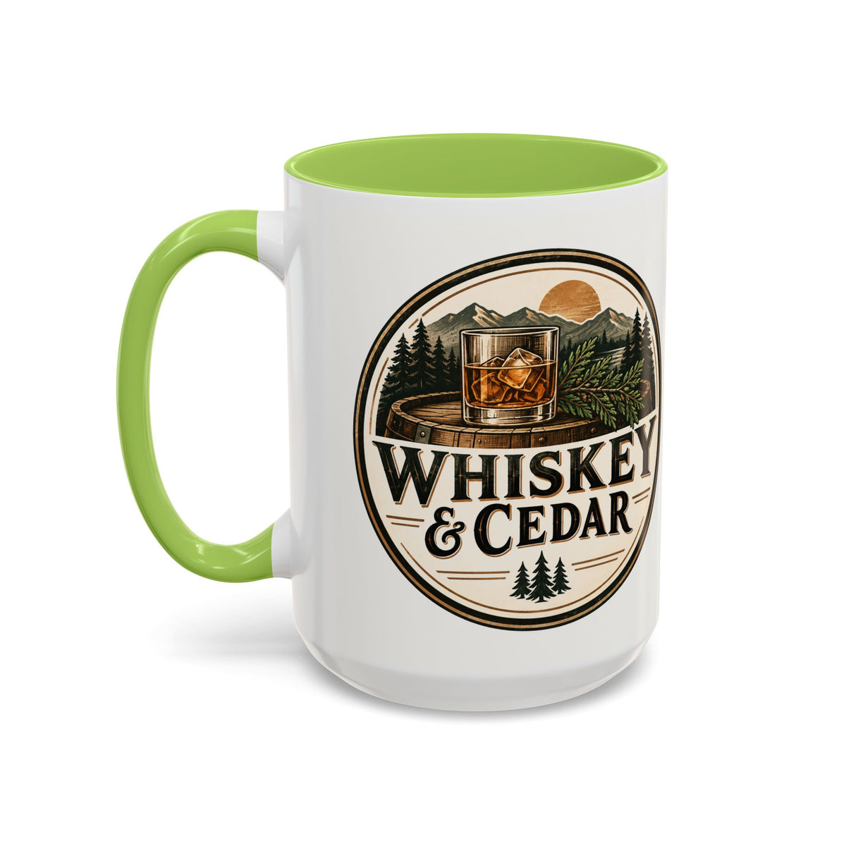 Whiskey & Cedar Accent Coffee Mug — Rustic Outdoorsman 11/15oz
