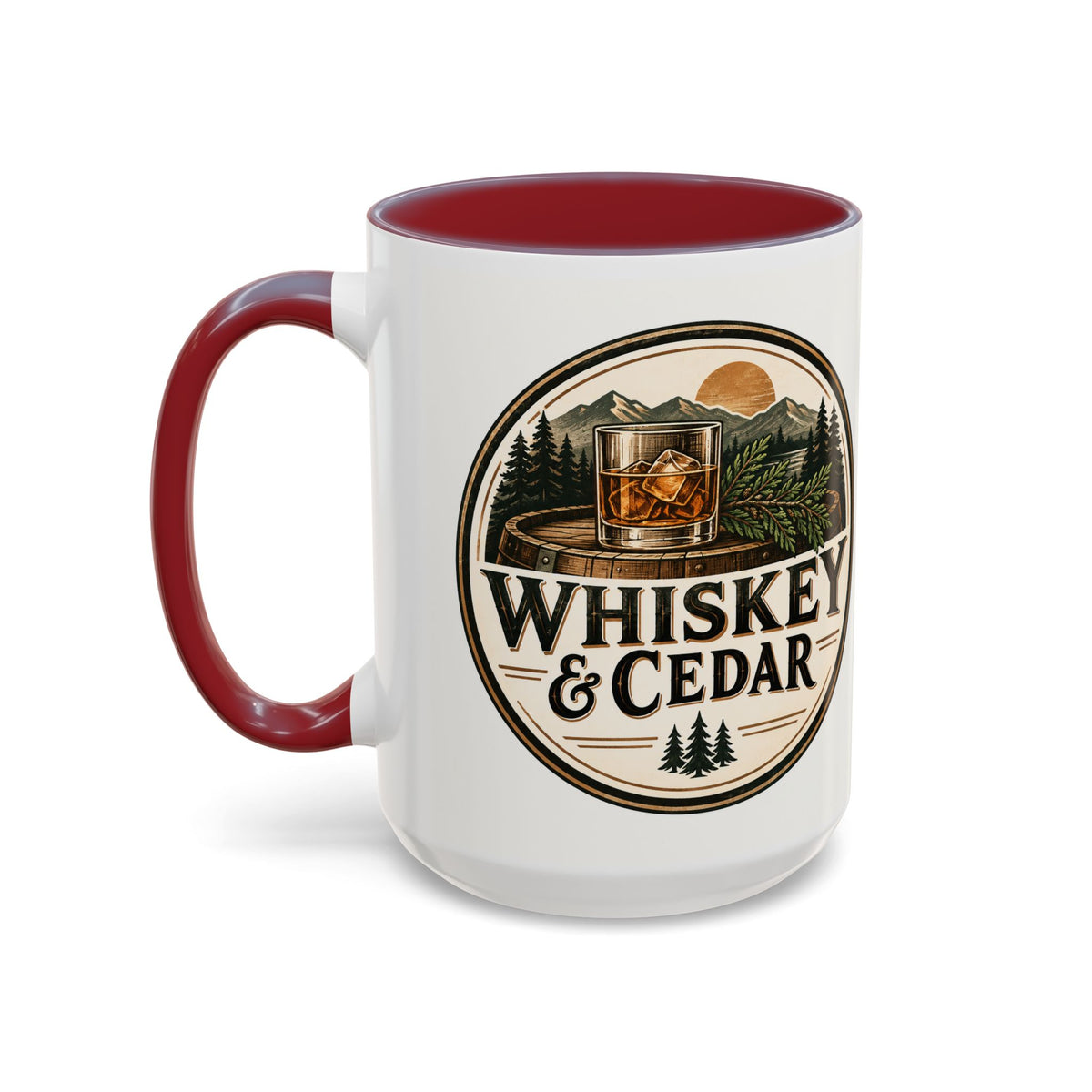 Whiskey & Cedar Accent Coffee Mug — Rustic Outdoorsman 11/15oz