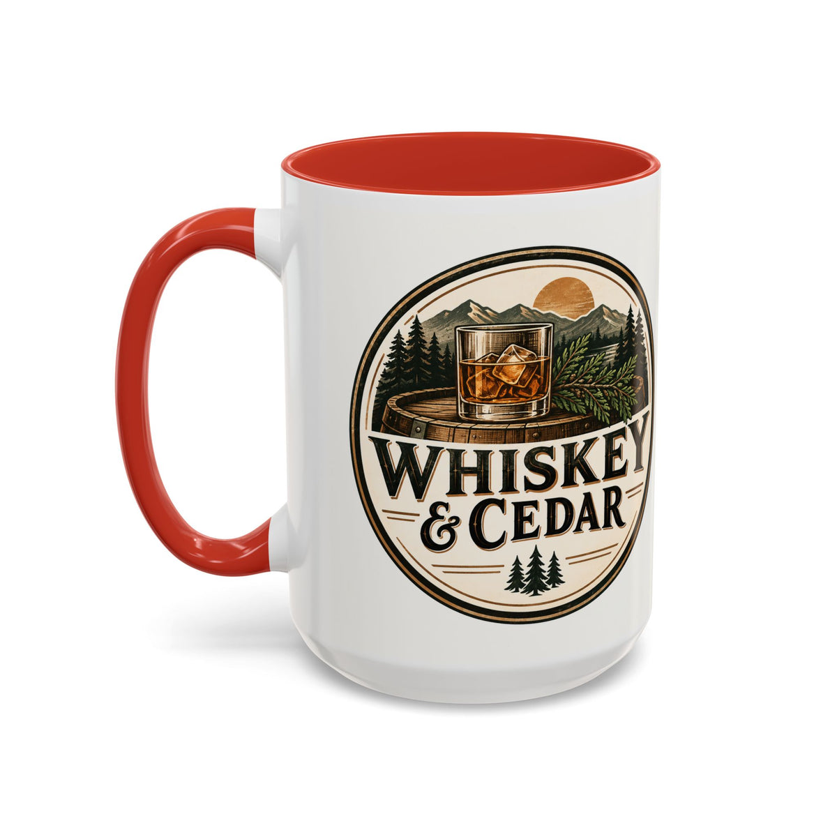 Whiskey & Cedar Accent Coffee Mug — Rustic Outdoorsman 11/15oz