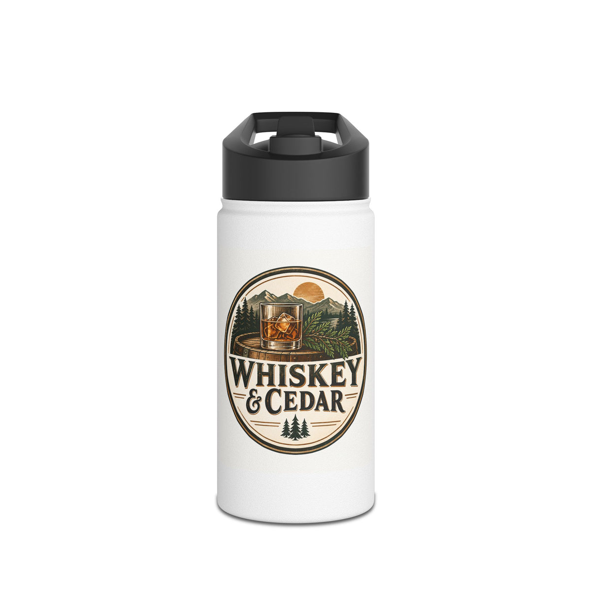 Whiskey & Cedar Stainless Steel Water Bottle