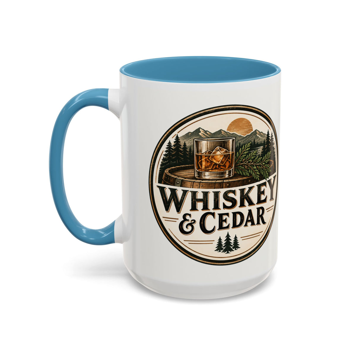 Whiskey & Cedar Accent Coffee Mug — Rustic Outdoorsman 11/15oz