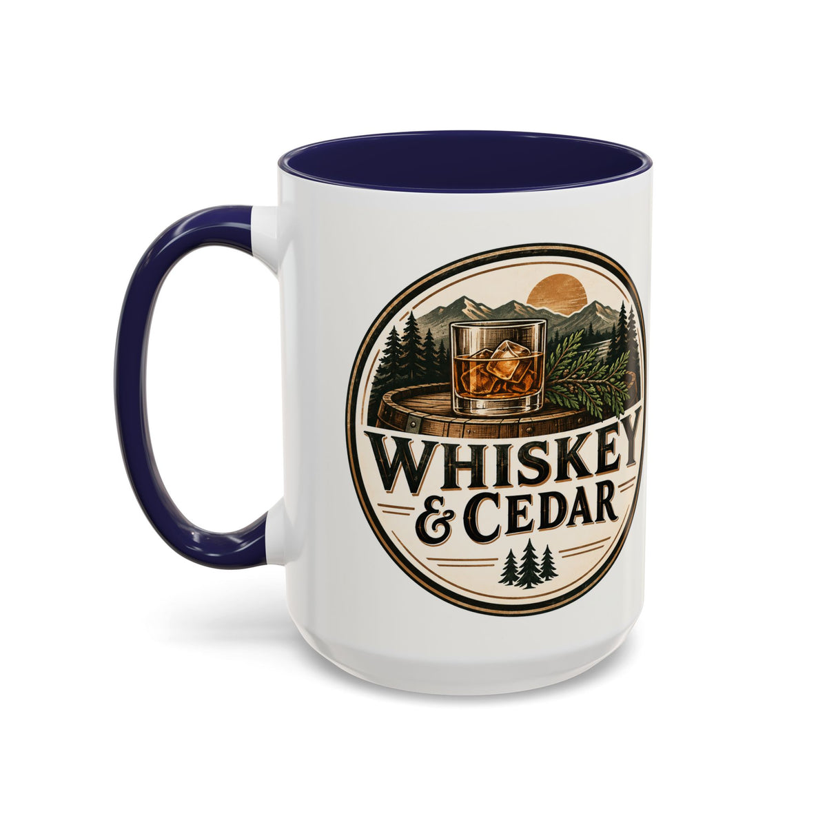 Whiskey & Cedar Accent Coffee Mug — Rustic Outdoorsman 11/15oz