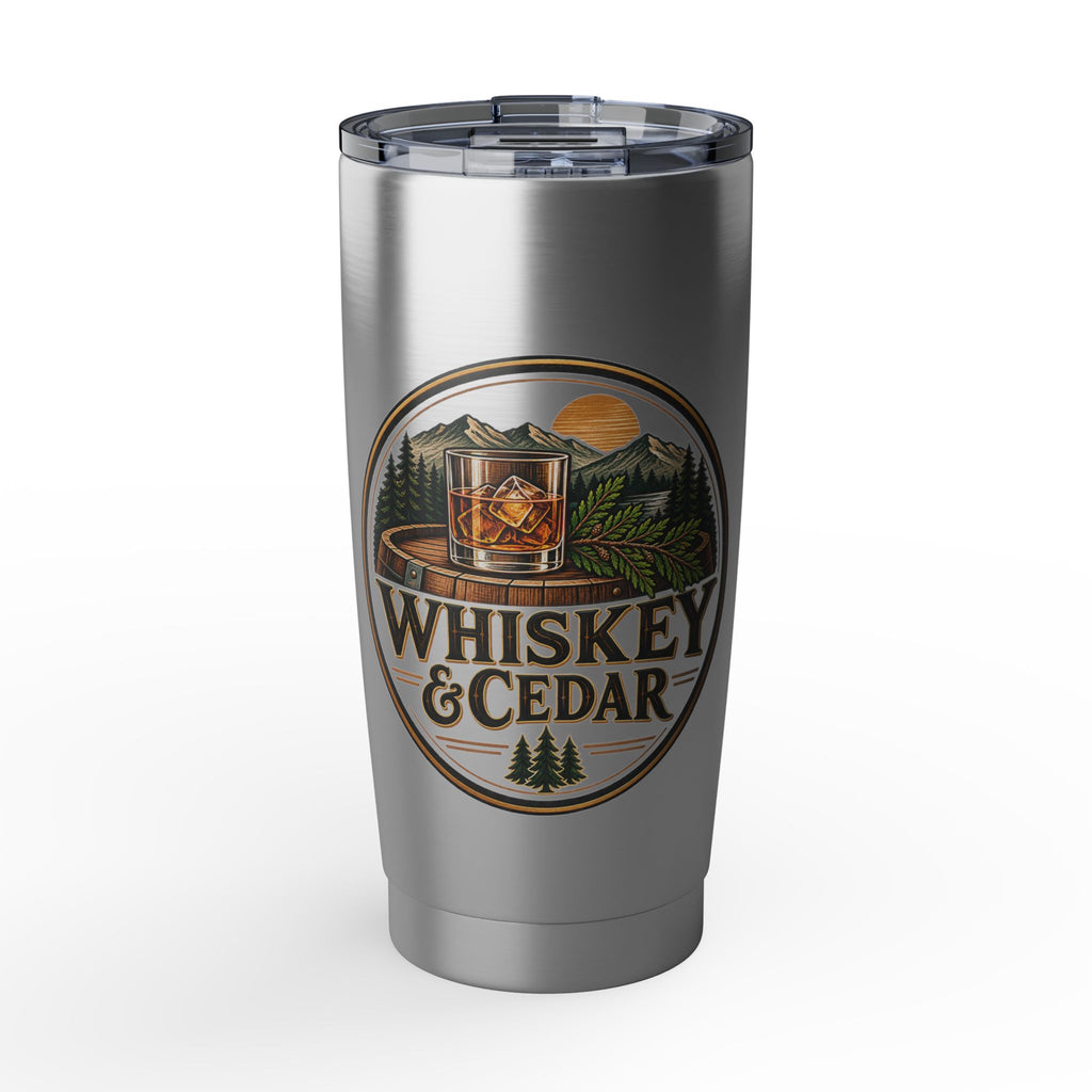 Whiskey & Cedar 20oz Insulated Tumbler — Rustic Outdoor Barware Gift
