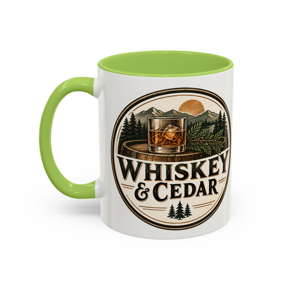 Whiskey & Cedar Accent Coffee Mug — Rustic Outdoorsman 11/15oz