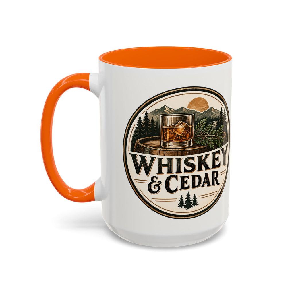 Whiskey & Cedar Accent Coffee Mug — Rustic Outdoorsman 11/15oz