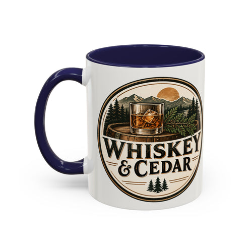 Whiskey & Cedar Accent Coffee Mug — Rustic Outdoorsman 11/15oz