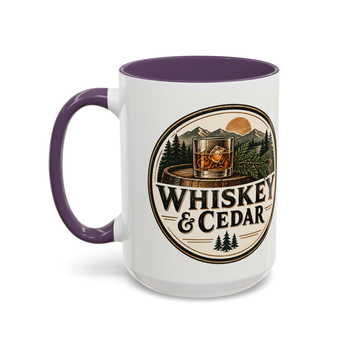 Whiskey & Cedar Accent Coffee Mug — Rustic Outdoorsman 11/15oz