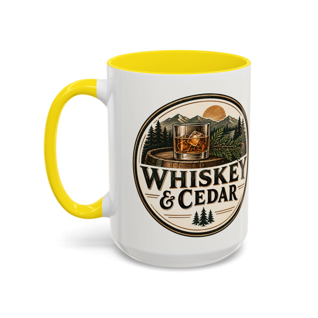 Whiskey & Cedar Accent Coffee Mug — Rustic Outdoorsman 11/15oz