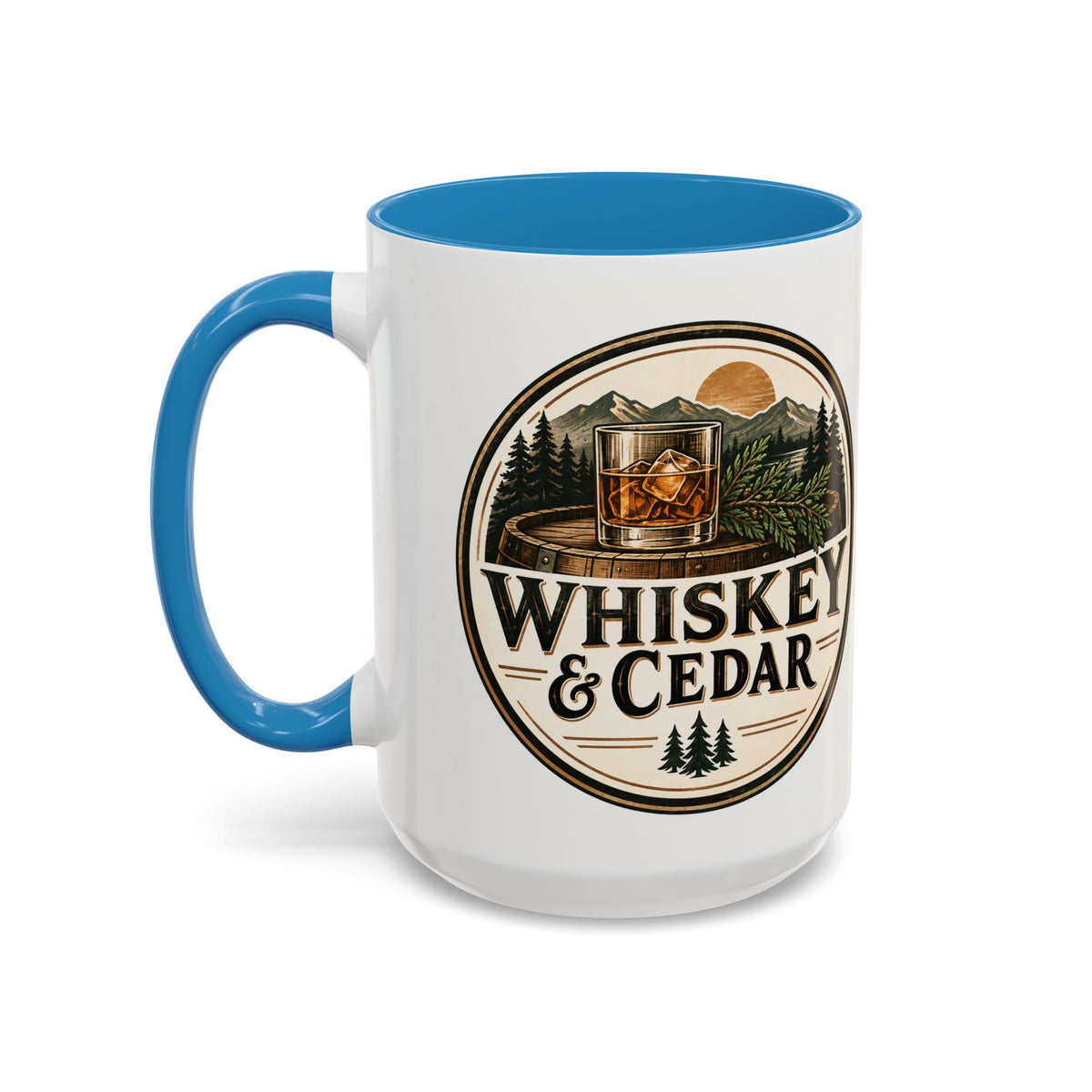 Whiskey & Cedar Accent Coffee Mug — Rustic Outdoorsman 11/15oz